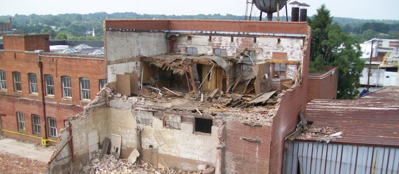 Building Demolition in Winston-Salem, North Carolina