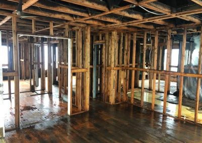 After Textured ceilings, joint compound and sheetrock removed
